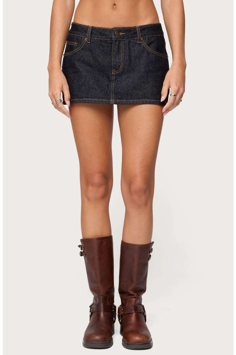 Camelia Denim Miniskort, Main, color, INDIGO-BLUE-RAW-WASH