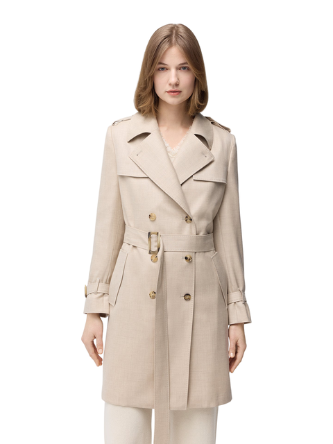 Double Breasted Cashmere Trench Coat