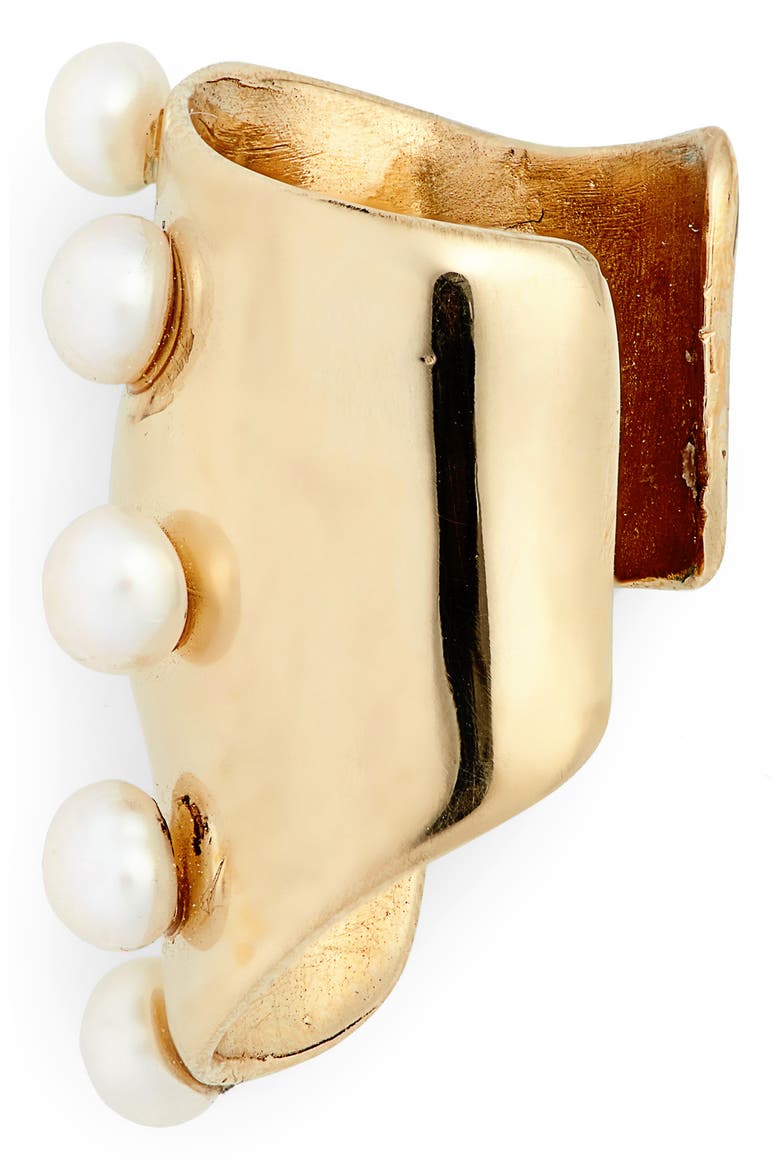 Pearl Bubble Ear Cuff, Alternate, color, BRONZE