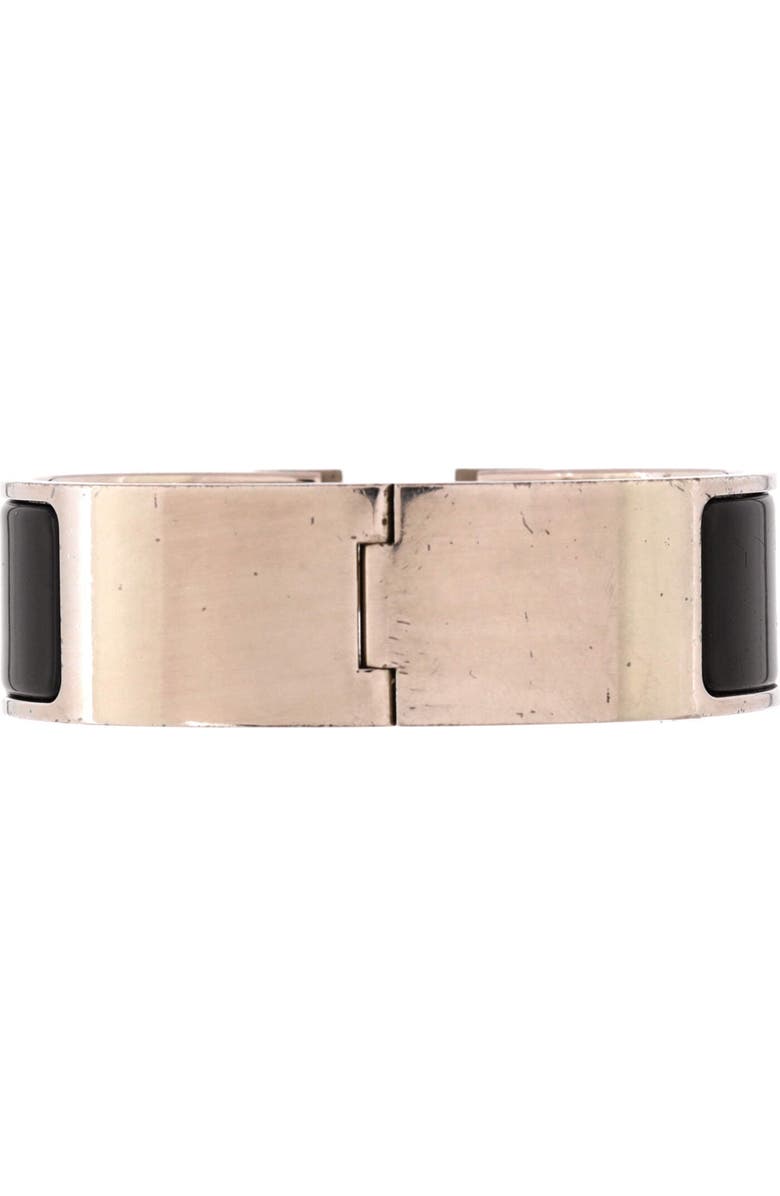 Pre-Owned Hermes Clic H Bracelet Enamel Wide, Alternate, color, Black