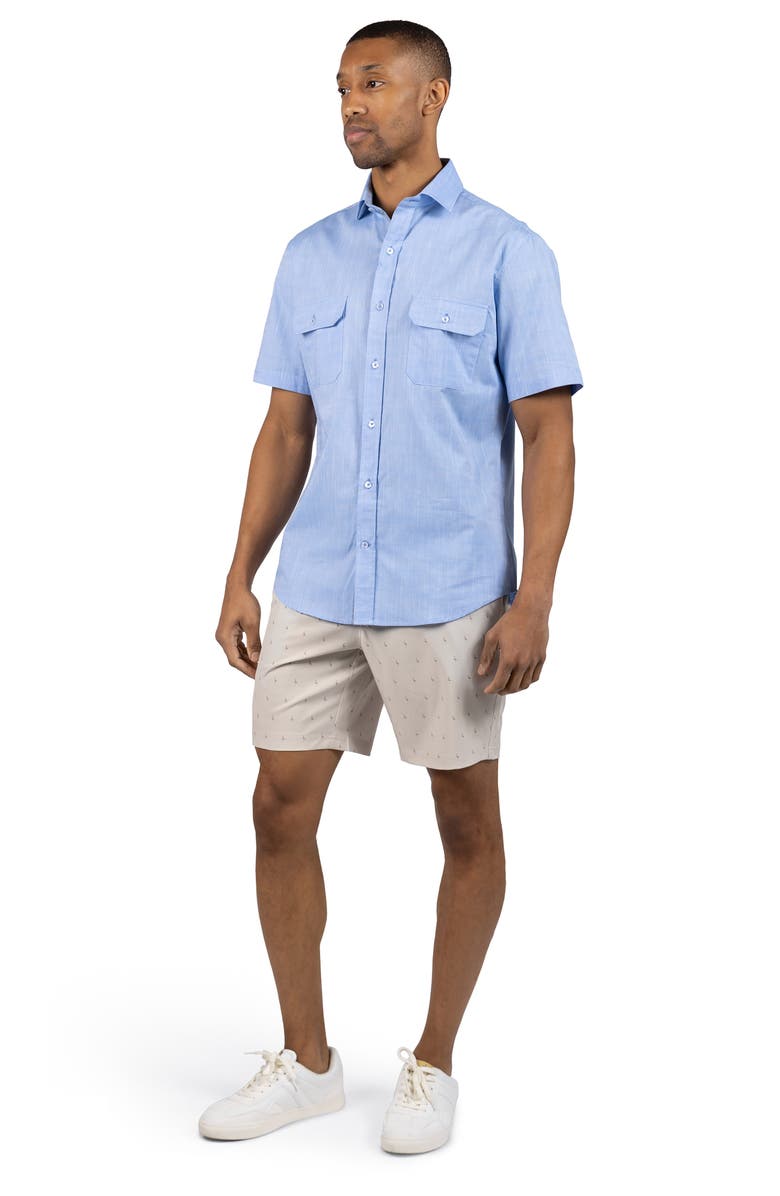 TailorByrd Signature Cotton Chambray Button-Up Shirt, Alternate, color, Light Blue