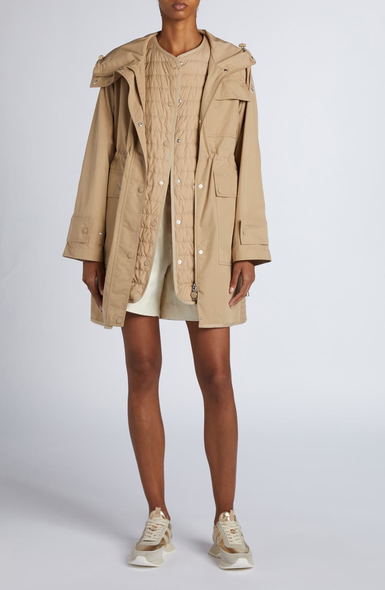 Moncler Meudon Long Parka, Alternate, color, Beige