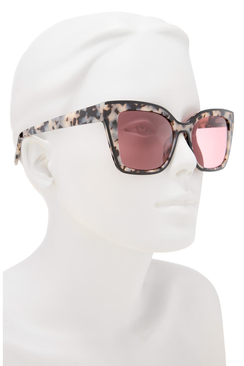 55mm Cat Eye Sunglasses, Alternate, color, IVORY TORTOISE