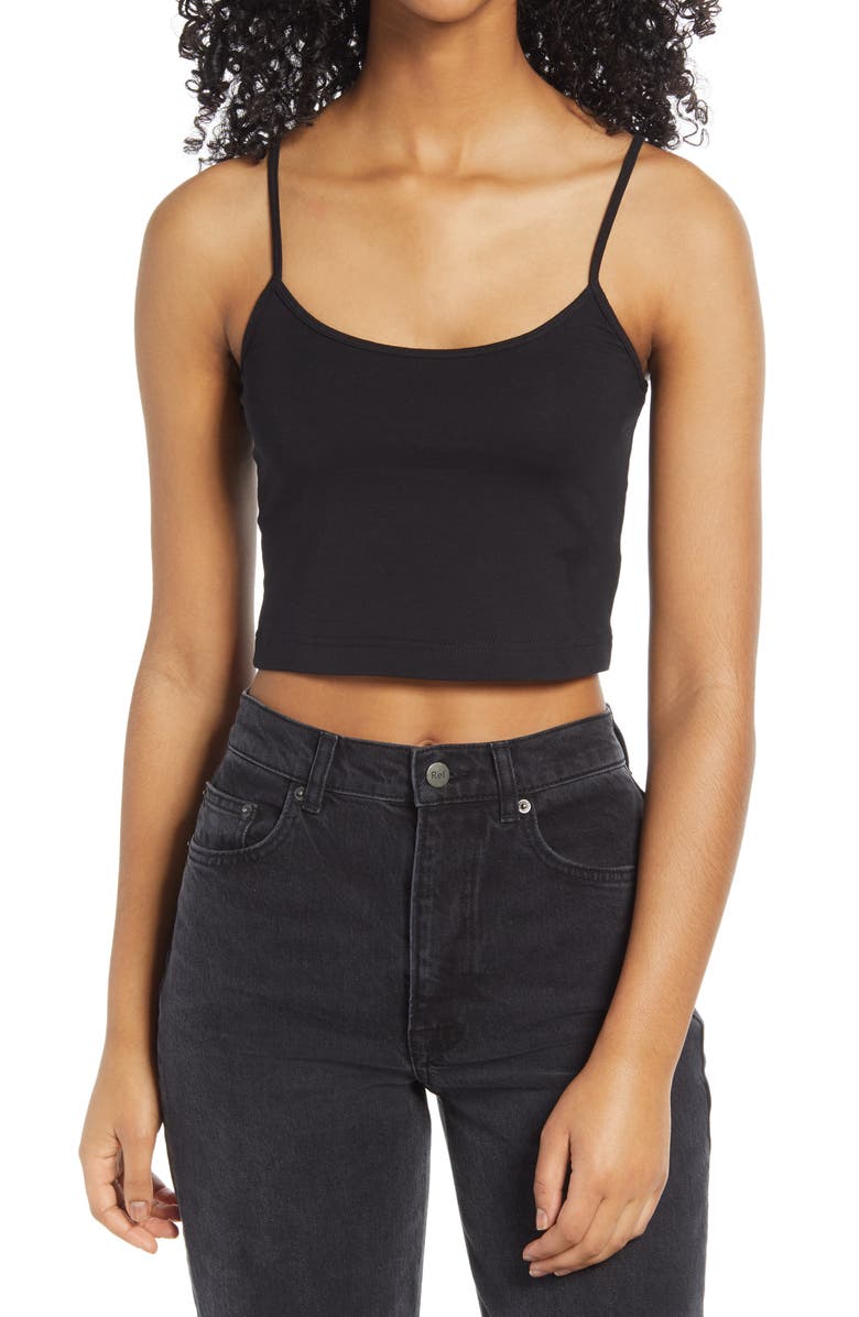 BP. Knit Organic Cotton Crop Camisole, Main, color, 