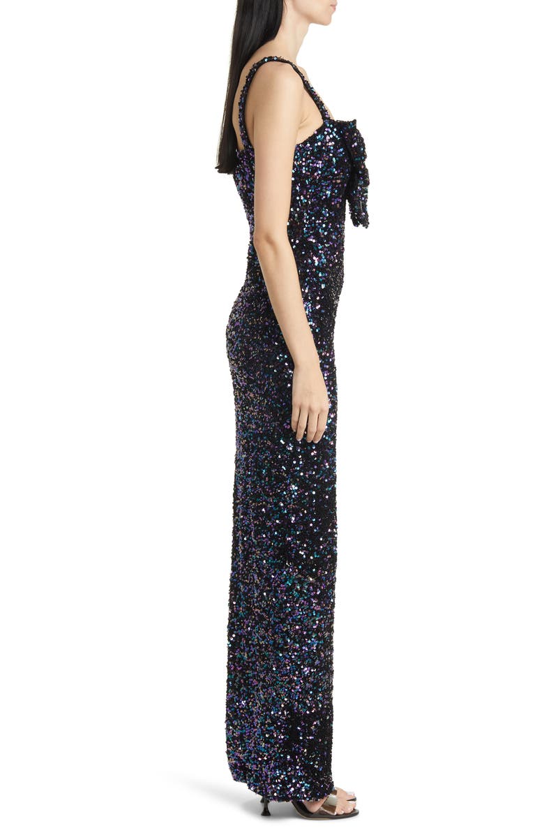 Black Halo Milayla Sequin Column Gown, Alternate, color, 