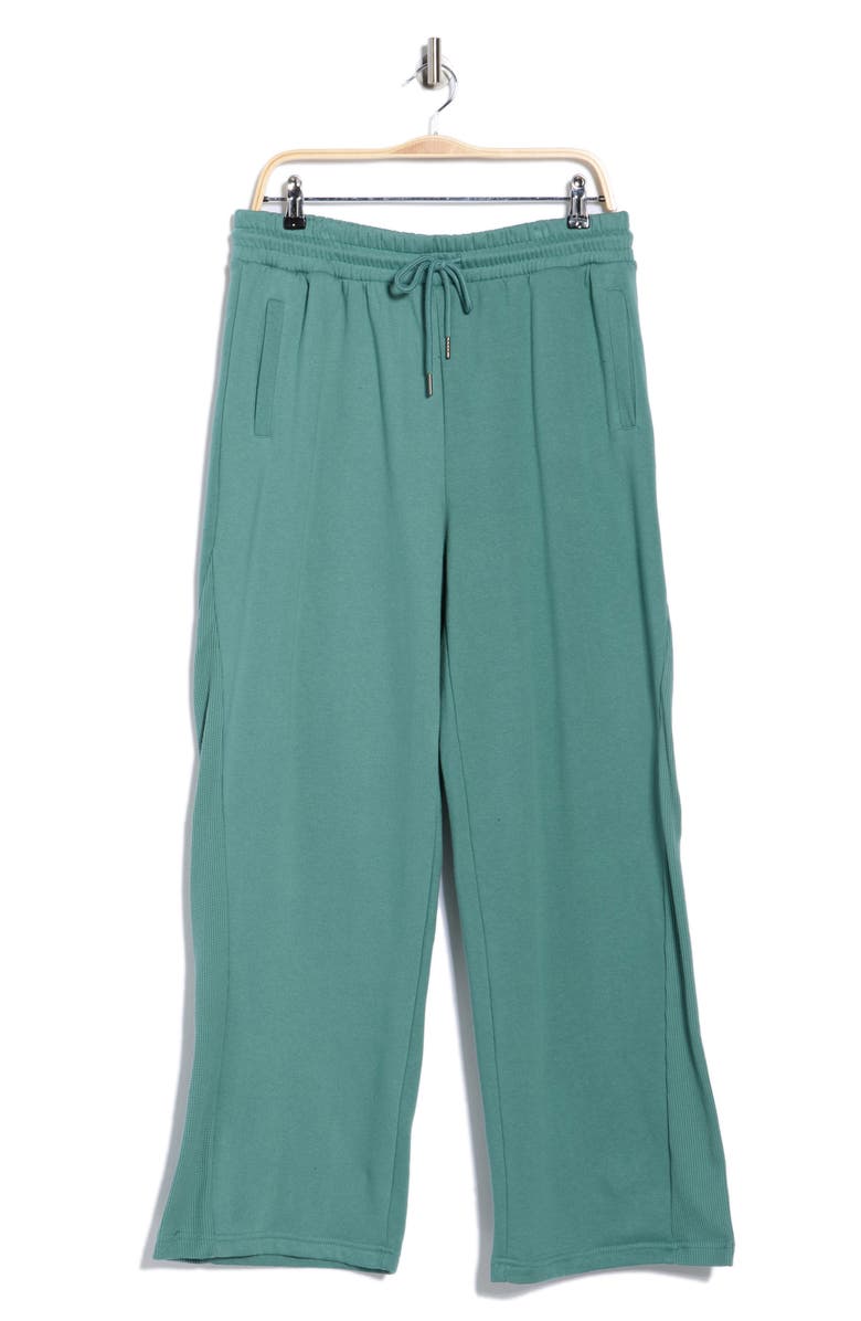 Jessica Simpson Pocket Fleece Wide Leg Pants, Main, color, Sagebrush Green