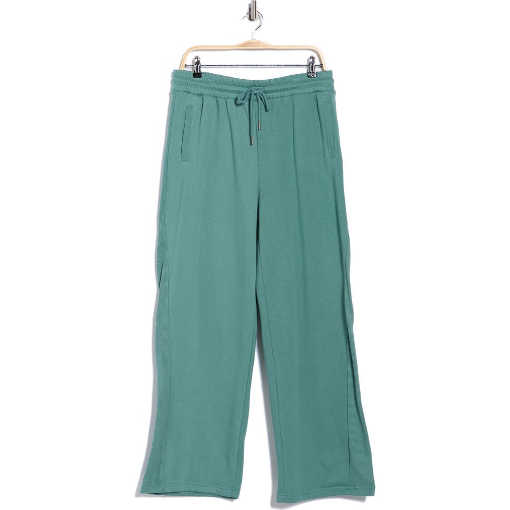 Jessica Simpson Pocket Fleece Wide Leg Pants In Green