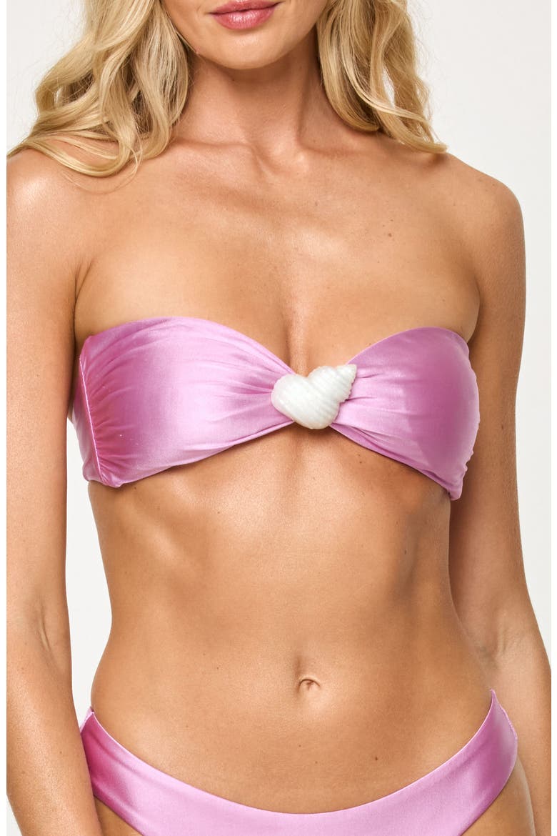 Luminescent Strapless Bikini Top, Main, color, MAUVE