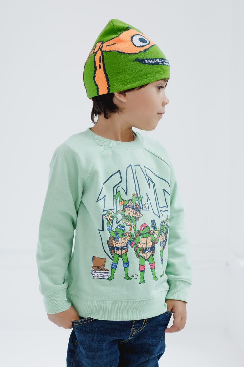 2-Piece Fleece Sweatshirt and Hat Set, Alternate, color, TMNT Light Green
