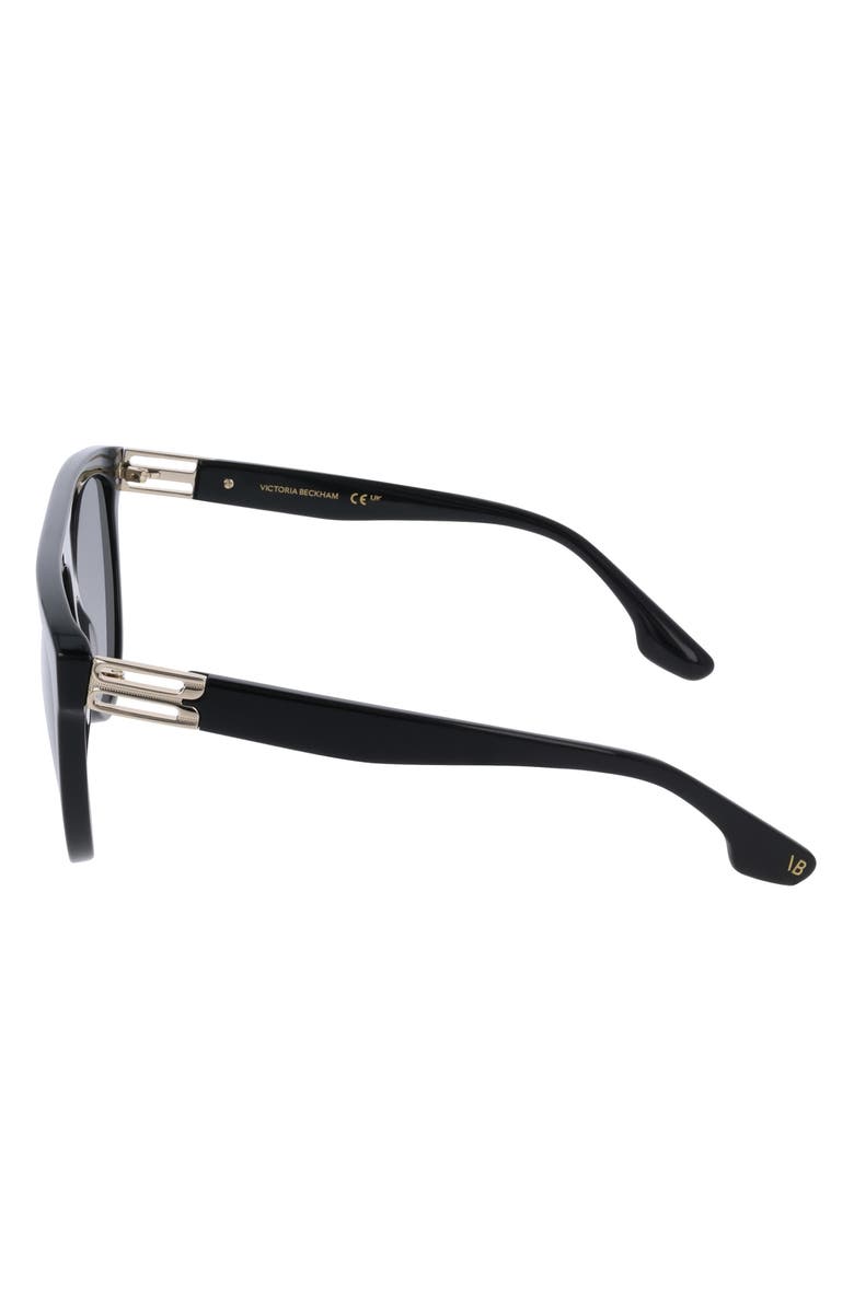 Victoria Beckham 58mm Aviator Sunglasses, Alternate, color, Black