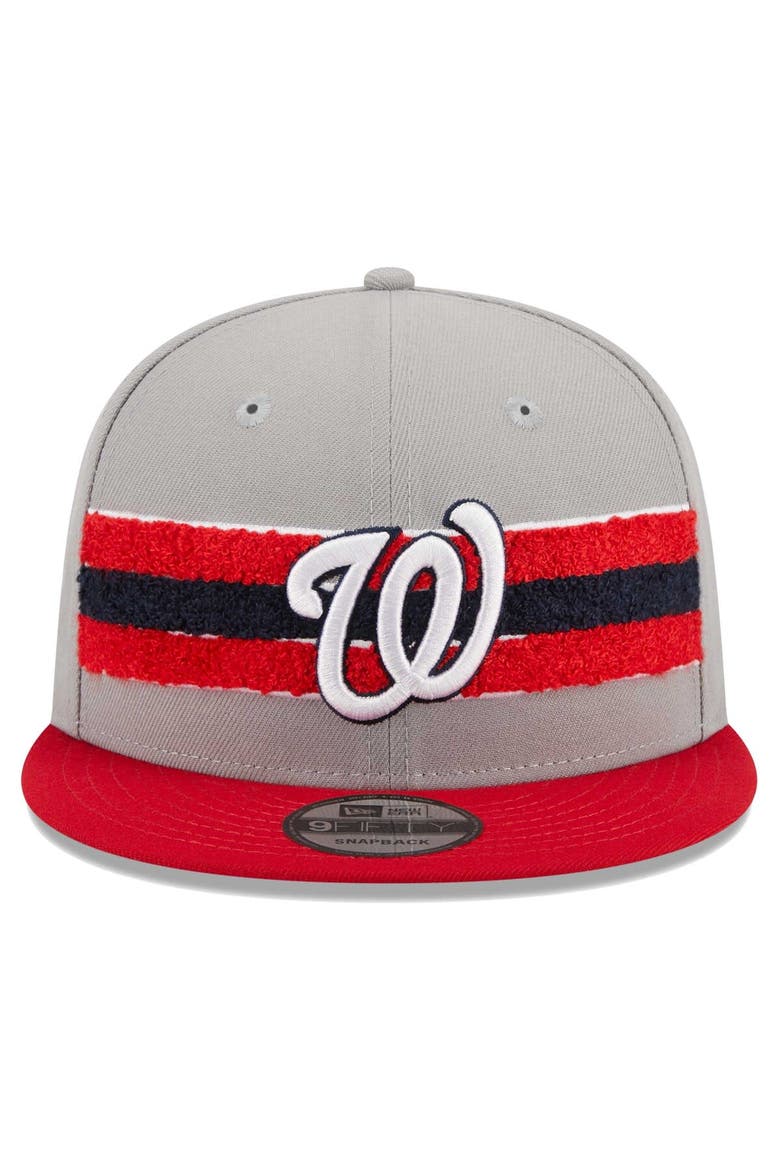 Men's New Era Gray/Red Washington Nationals Band 9FIFTY Snapback Hat, Alternate, color, Gray