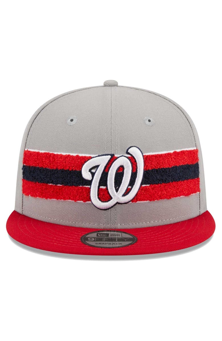 New Era Men's New Era Gray/Red Washington Nationals Band 9FIFTY Snapback Hat, Alternate, color, 