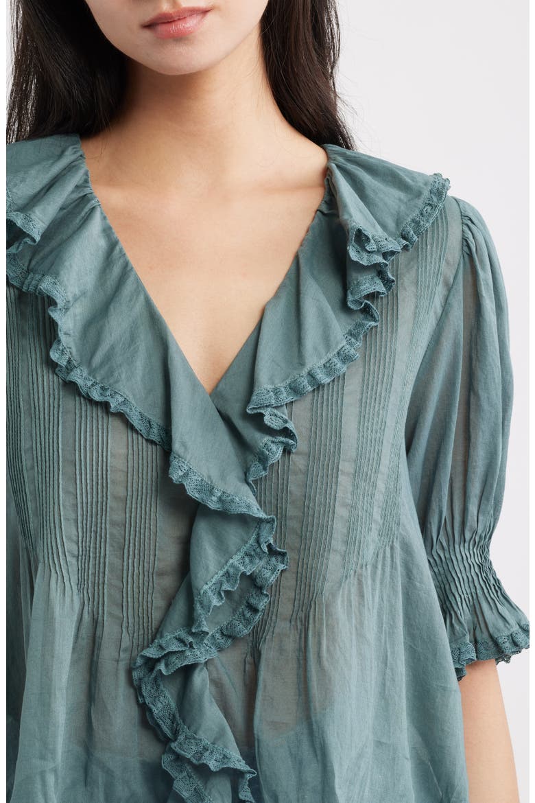 Henri Organic Cotton Voile Top, Alternate, color, SEAFARE