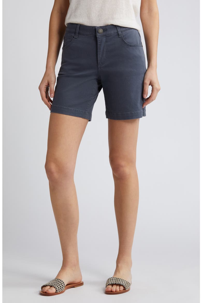 Mid Length Stretch Twill Shorts, Main, color, SHADOW