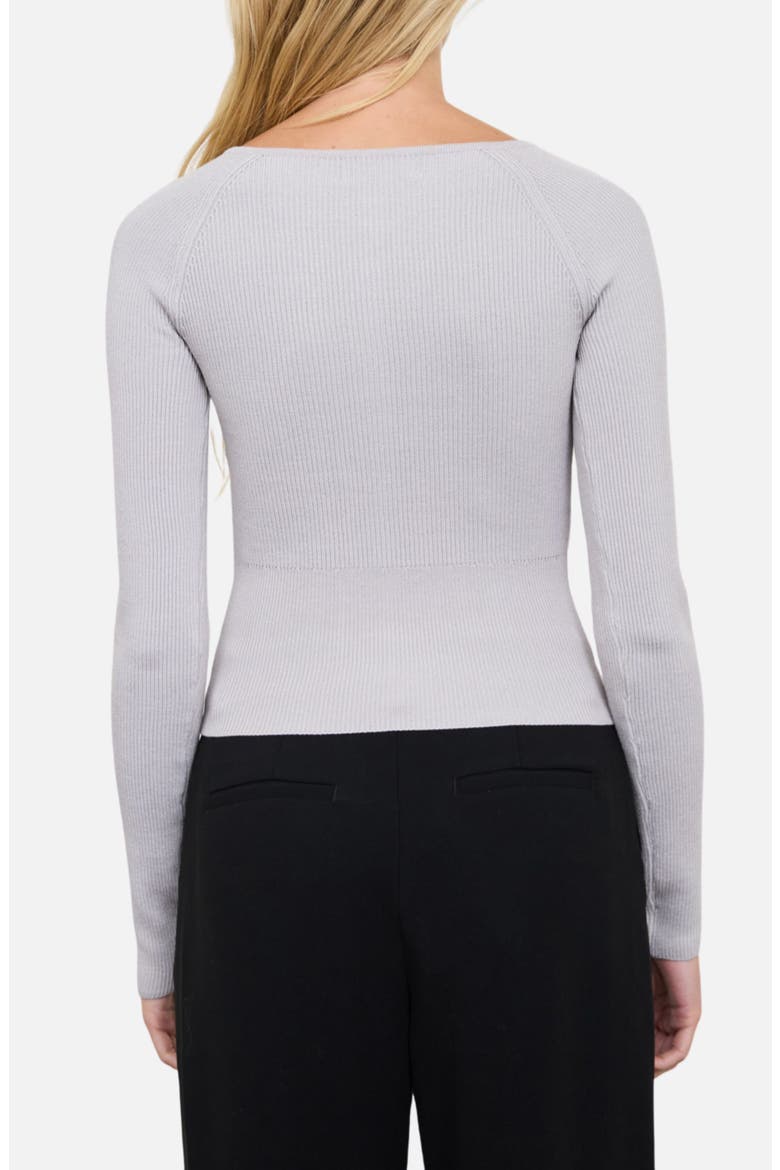 Ribbed Cardigan, Alternate, color, LIGHT GREY