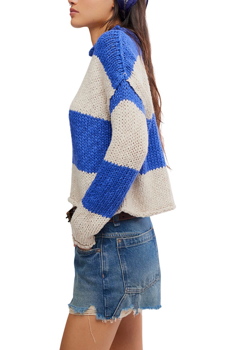 Rugby Stripe Sweater, Alternate, color, BLUE