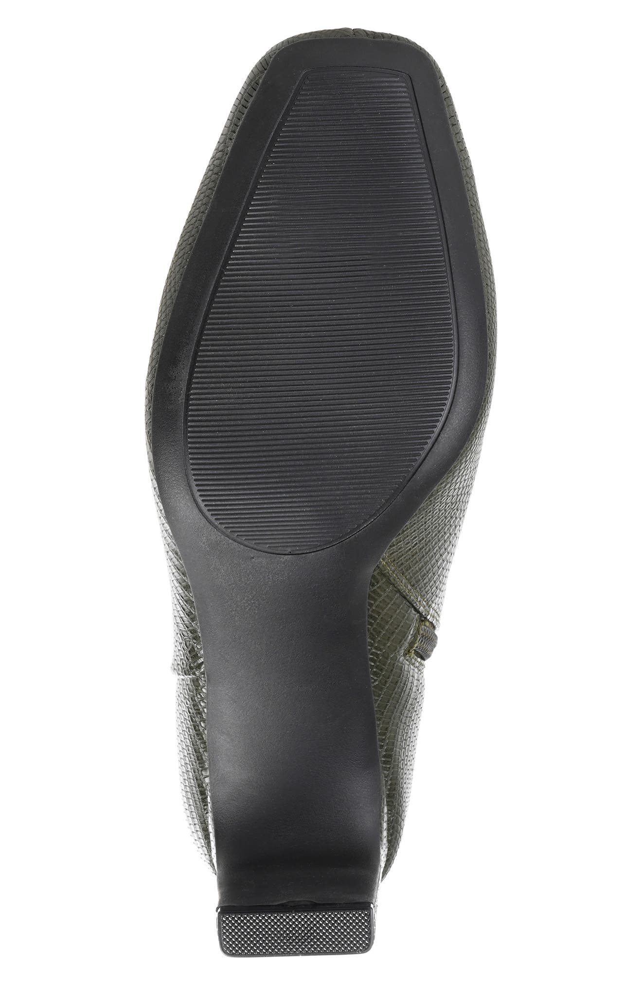 Journee Collection Sarla Lizard Embossed Block Heel Bootie, Alternate, color, Olive