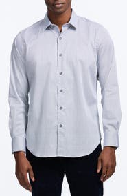 Robert Graham Cheslyn Geometric Print Stretch Cotton Button-Up Shirt