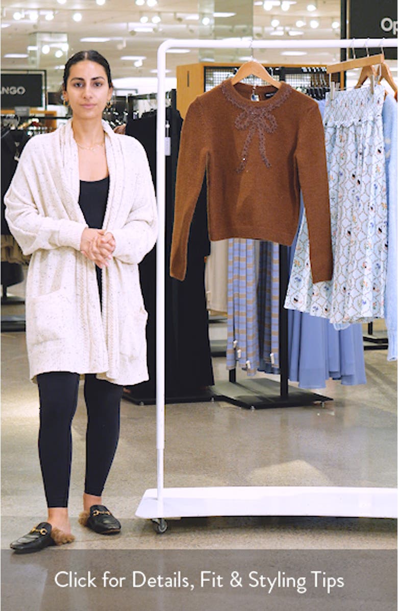 Floral Bow Trim Sweater, sales video thumbnail