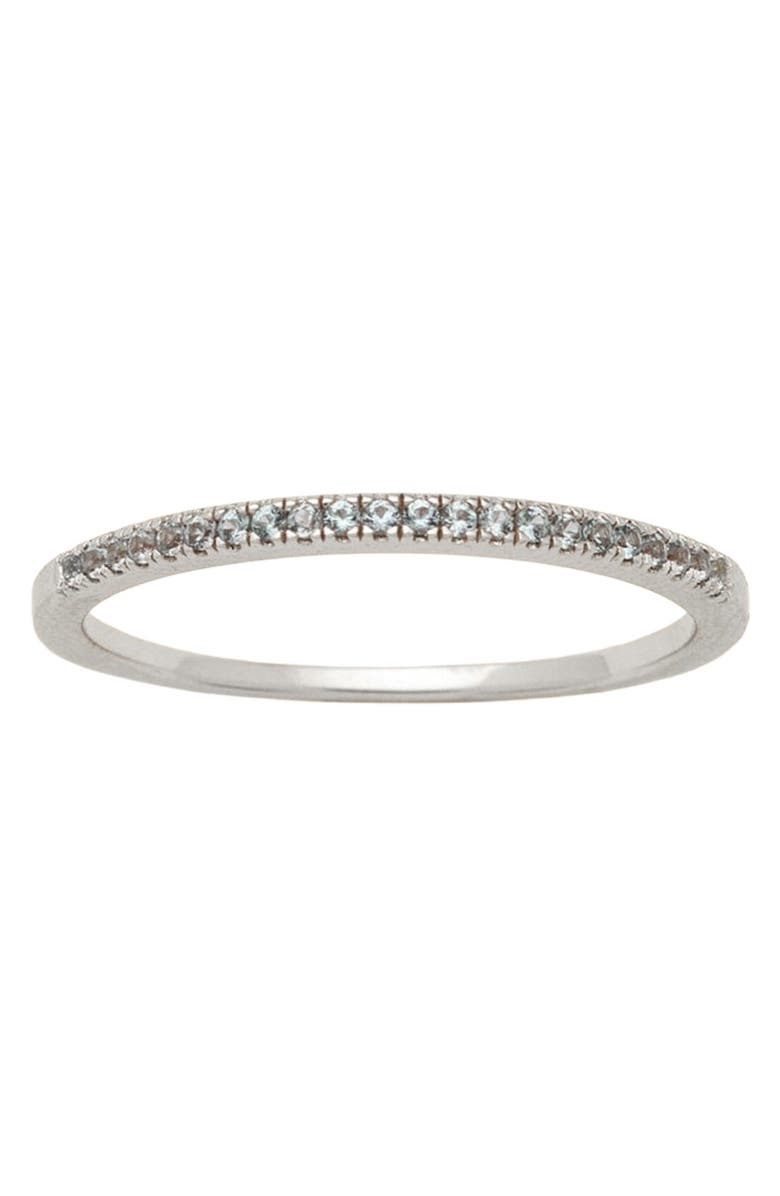 MADE BY MARY Birthstone Stacking Ring, Main, color, Silver