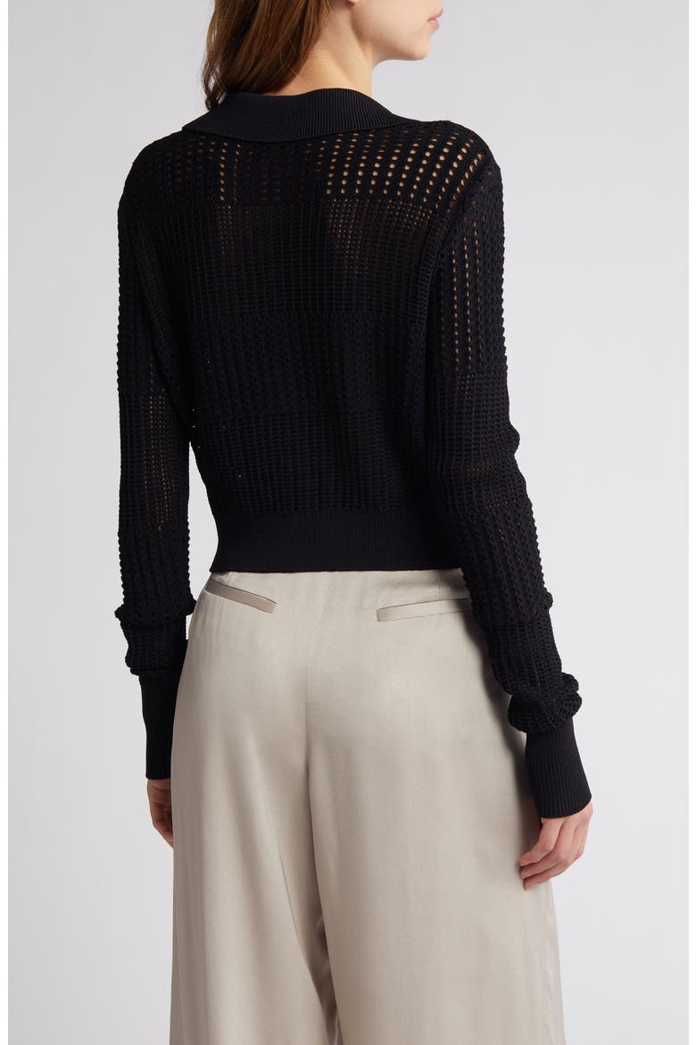 Open Stitch Shrunken Cardigan, Alternate, color, BLACK