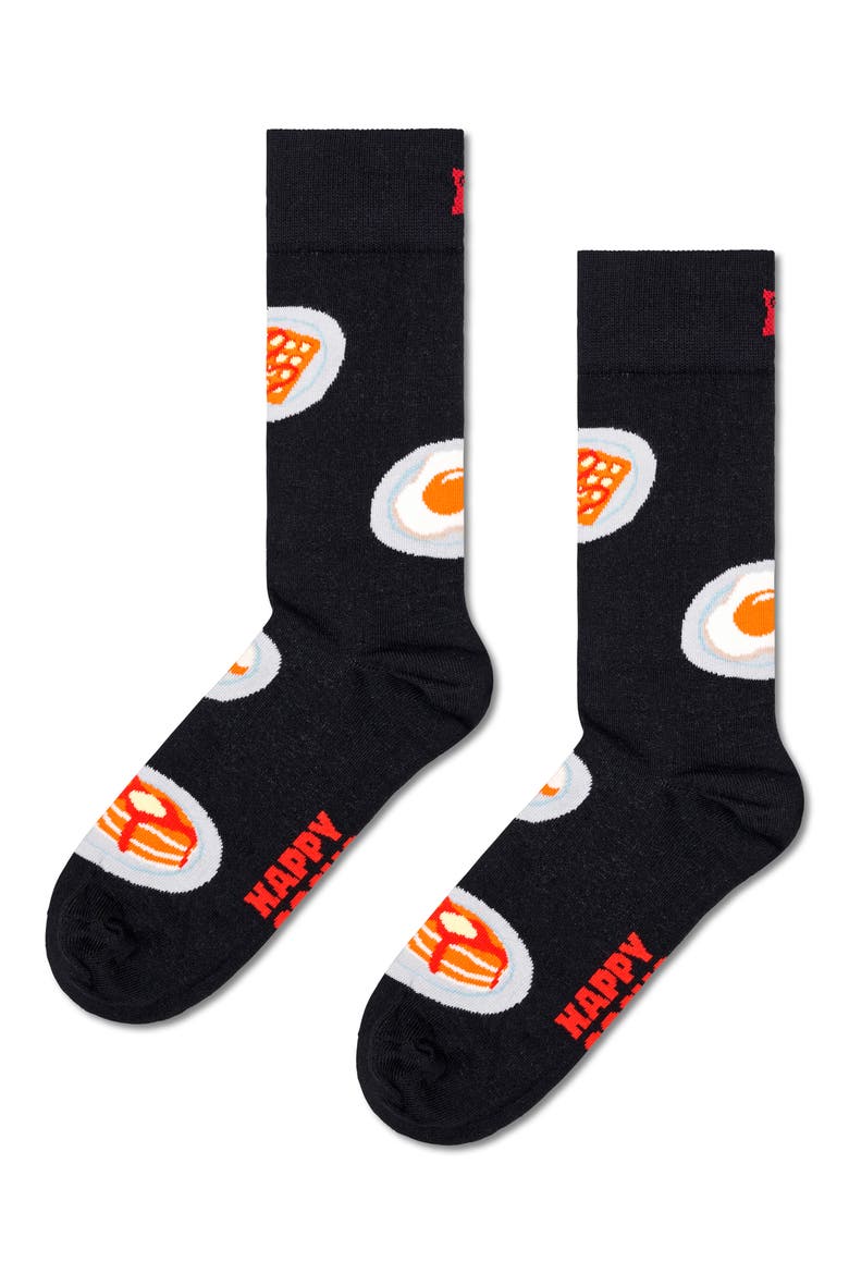 Breakfast Socks, Main, color, BLACK