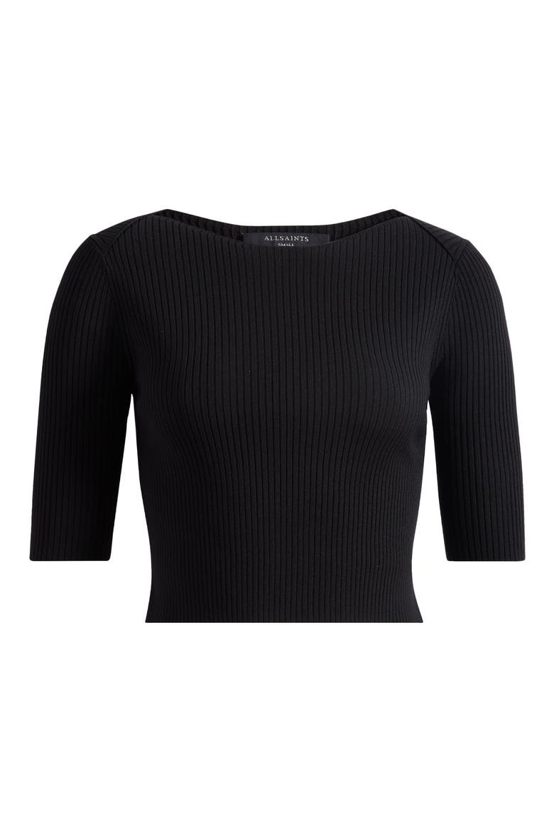 Cruz Crop Rib Top, Alternate, color, BLACK