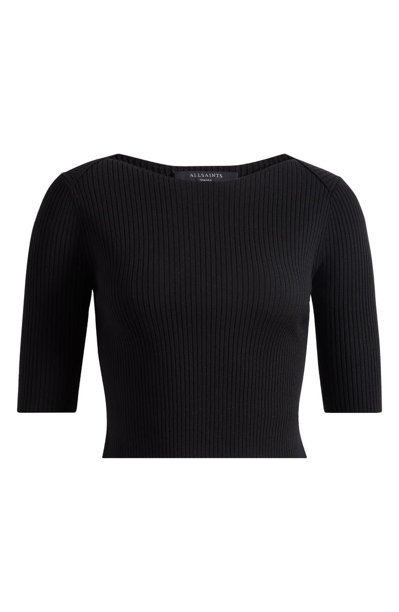 AllSaints Cruz Crop Rib Top, Main, color, Black