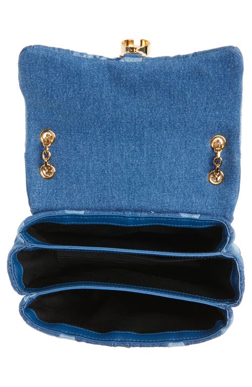 Versace Medusa 95 Quilted Patchwork Denim Shoulder Bag In Blue  Gold
