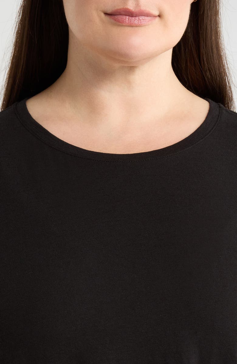 Eileen Fisher Organic Cotton Crewneck T-Shirt, Alternate, color, Black