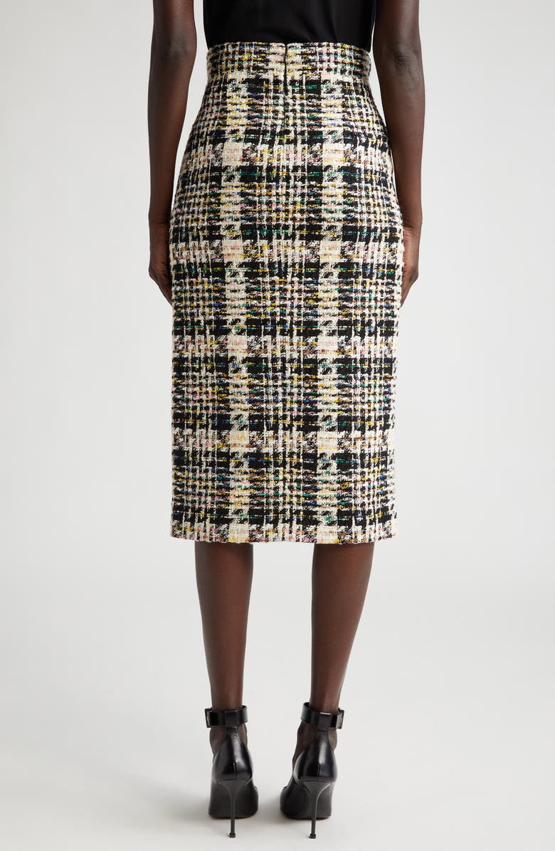 McQueen Front Slit Tweed Pencil Skirt, Alternate, color, 