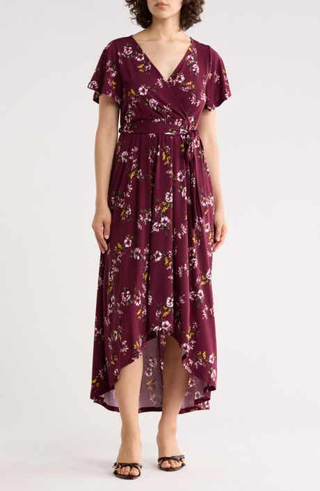 WEST K Flutter Sleeve High-Low Dress