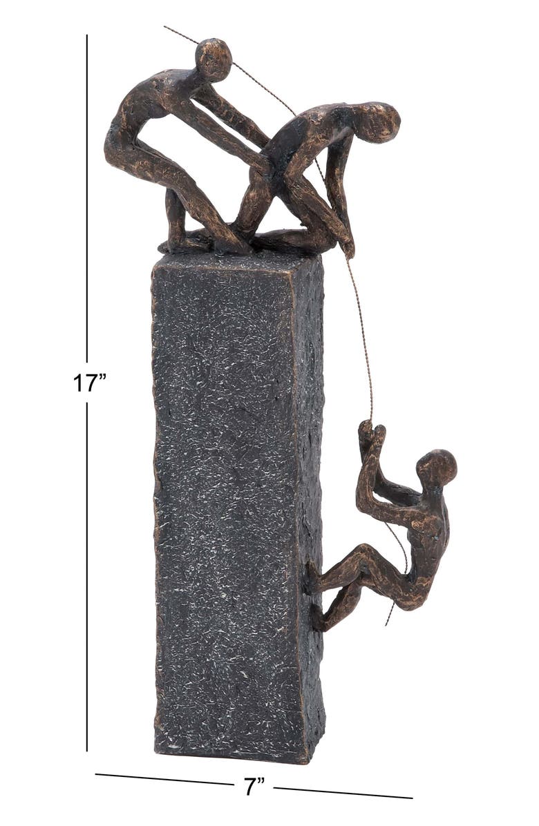 WILLOW ROW Gray Polystone Climbing People Sculpture, Alternate, color, 