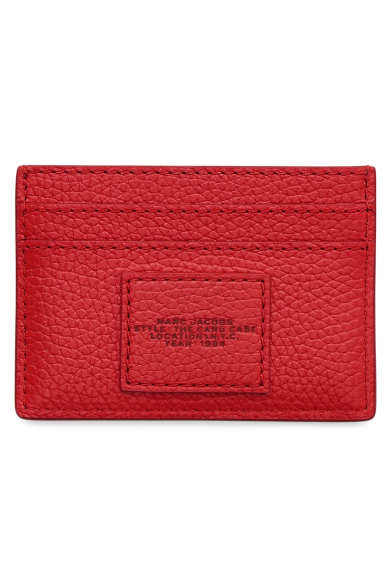 The Leather Card Case, Alternate, color, TRUE RED