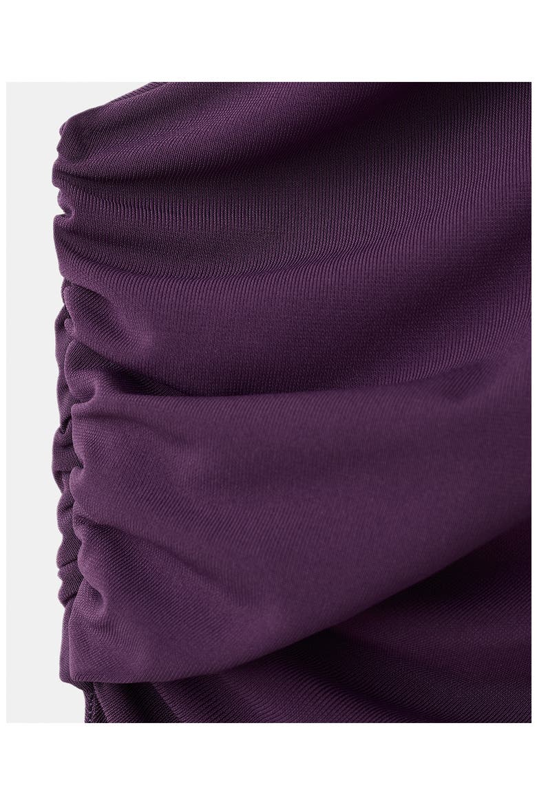 One-Shoulder Ruched Jersey Dress, Alternate, color, PURPLE