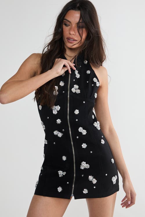 Nasty Gal Embellished Applique Mini Dress In Black
