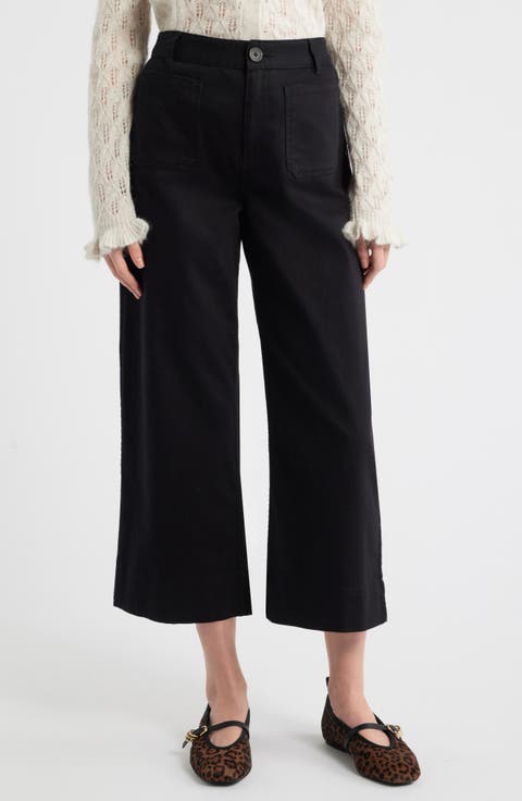 Patch Pocket Wide Leg Pants