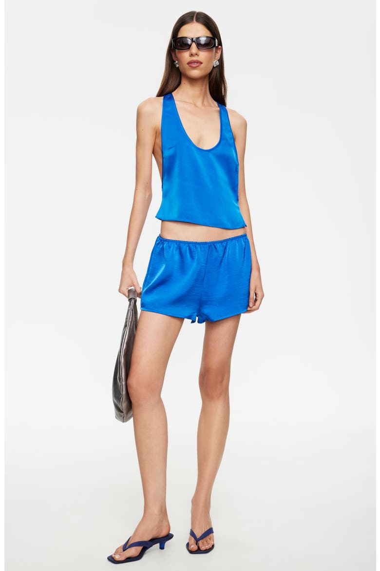 Bare Satin Shorts, Alternate, color, ROYAL BLUE