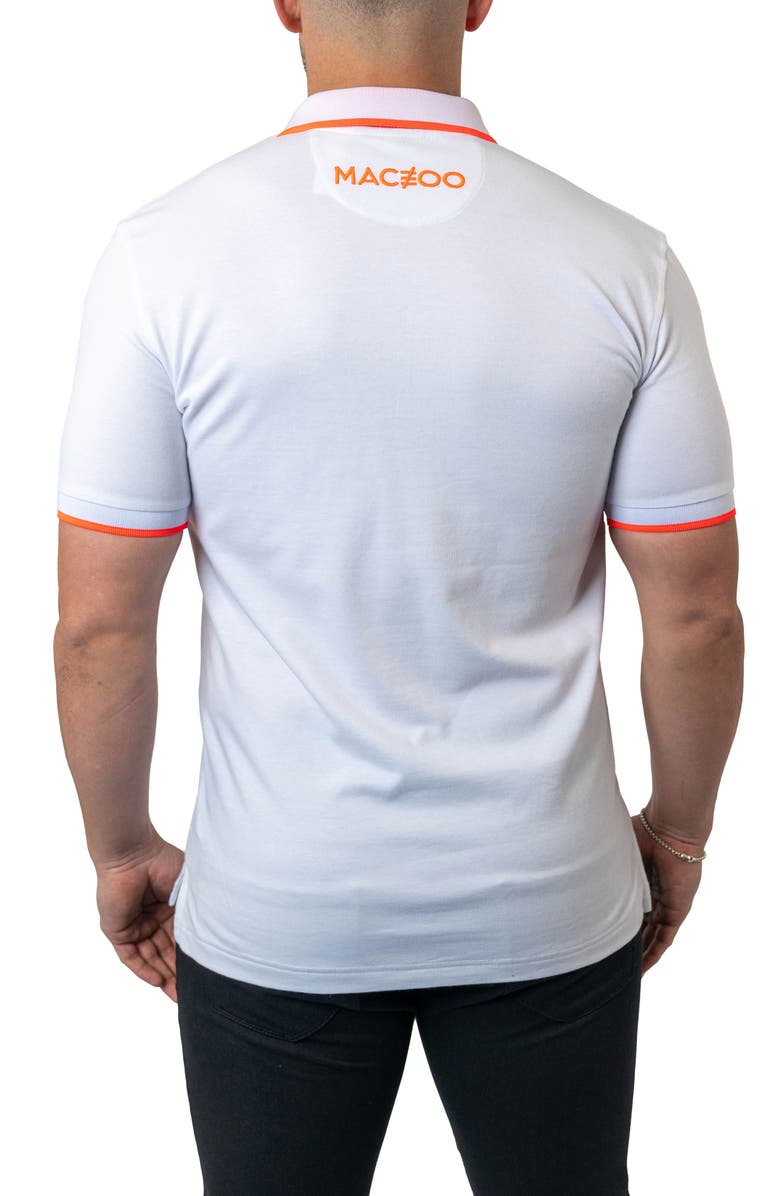 Maceoo Mozarttokyo Tipped White Graphic Polo, Alternate, color, White