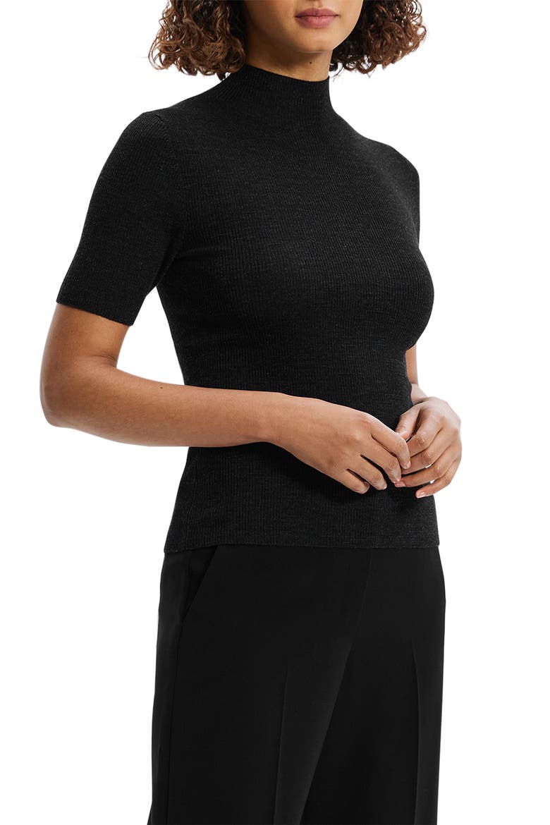 Leenda Merino Wool Mock Neck Sweater, Alternate, color, BLACK - 001