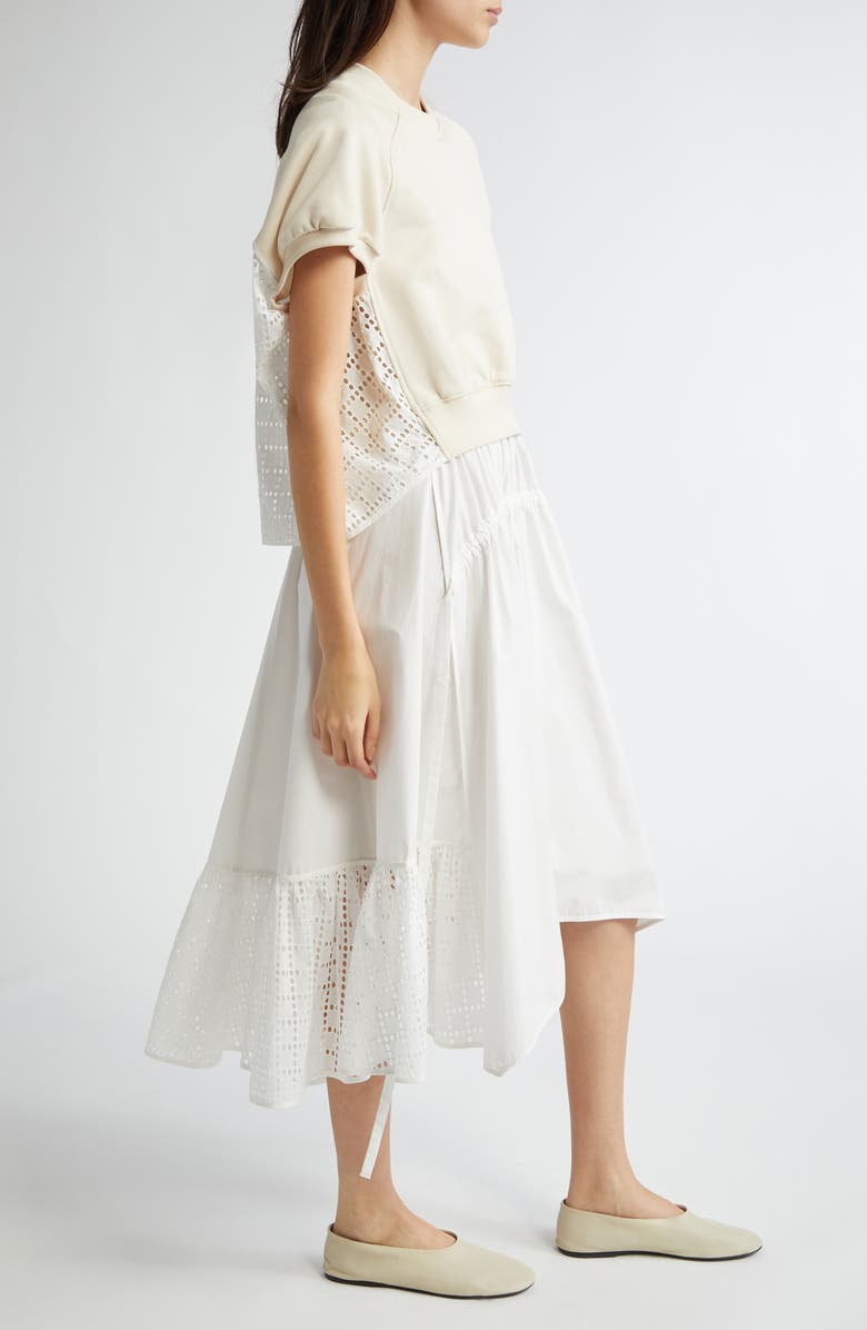 3.1 Phillip Lim Short Sleeve Mixed Media Dress, Alternate, color, 