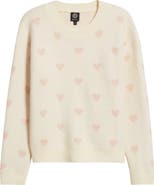 Bobeau Hearts Jacquard Sweater