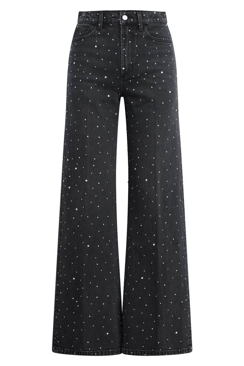 Mia Embellished High Waist Wide Leg Jeans, Alternate, color, ASTEROID STONE