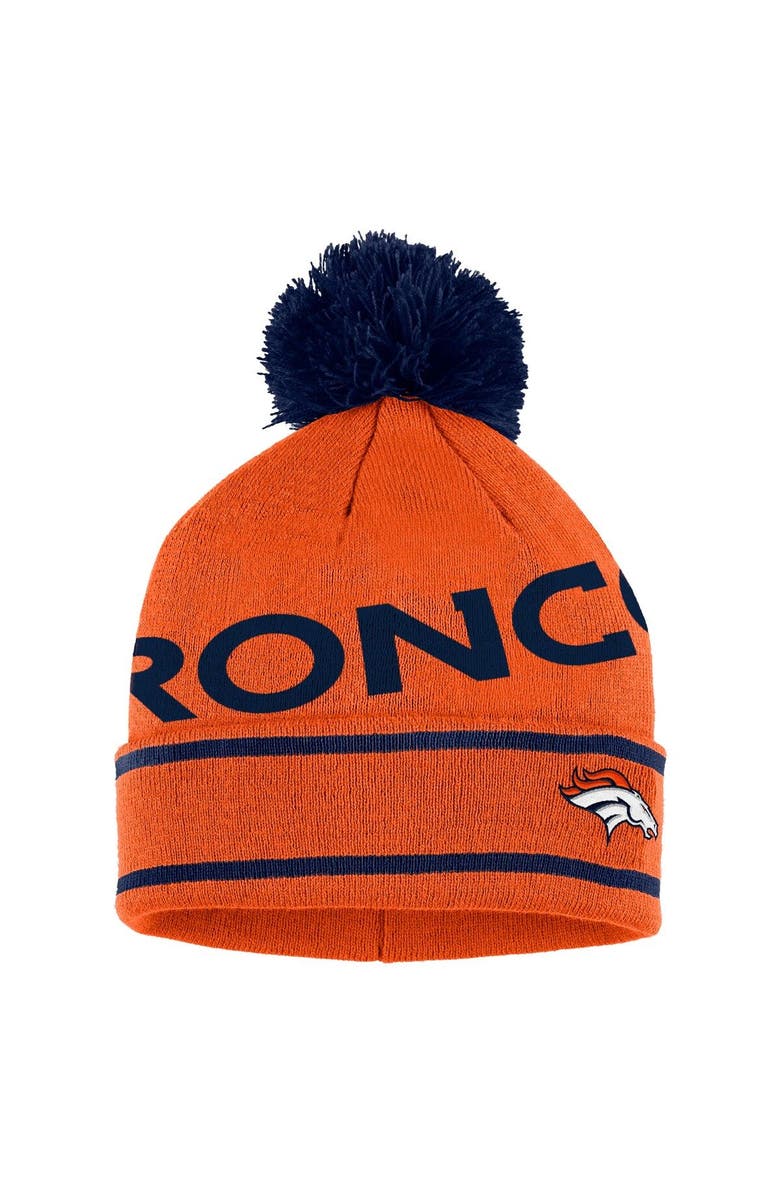 WEAR by Erin Andrews Women's WEAR by Erin Andrews Orange Denver Broncos Double Jacquard Cuffed Knit Hat with Pom and Gloves Set, Alternate, color, Orange