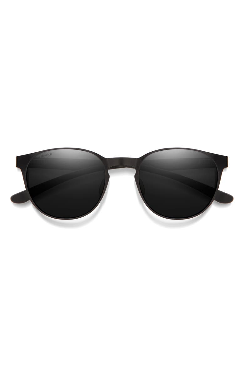 Smith Eastbank 52mm ChromaPop<sup>™</sup> Polarized Round Sunglasses, Main, color, Matte Black / Black