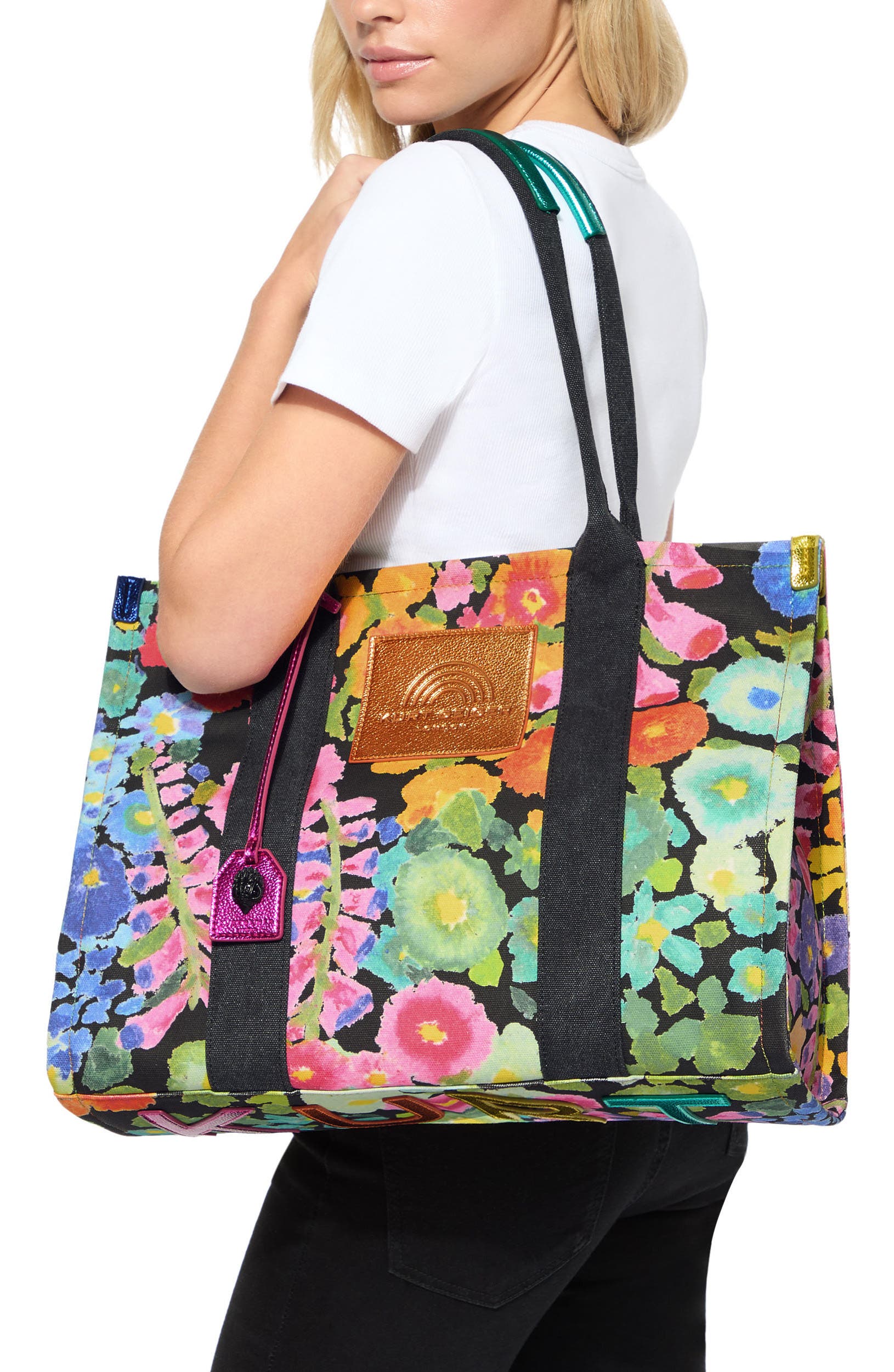 Kurt Geiger London Large Southbank Floral Canvas Tote, Alternate, color, 