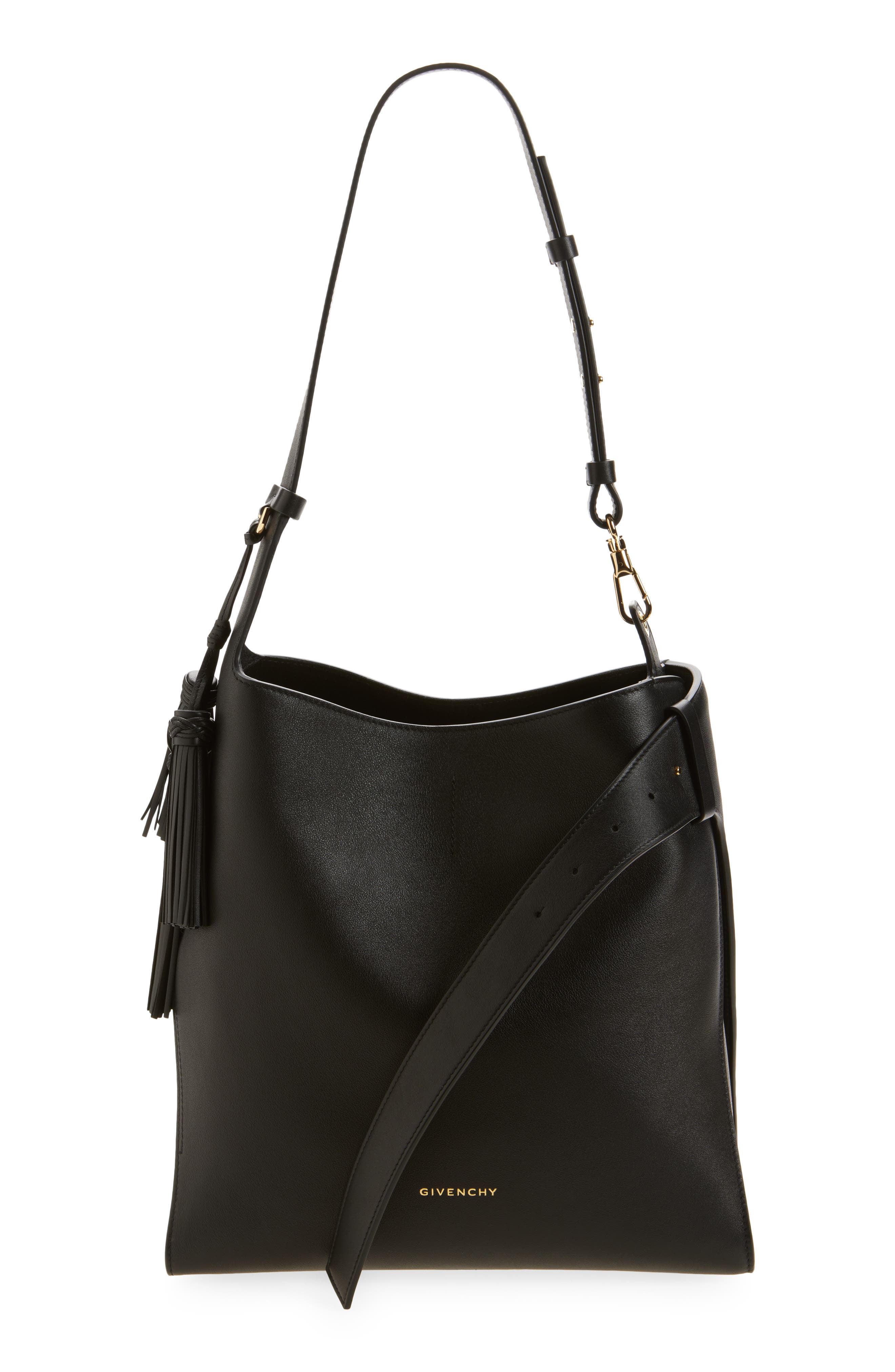 Givenchy Medium Day Leather Hobo Bag, Main, color, Black