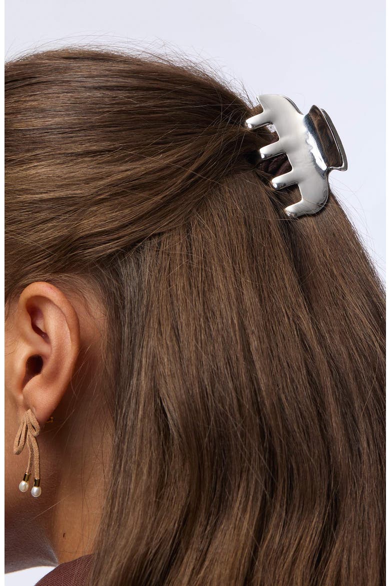 Mini Claw Clip, Alternate, color, SILVER