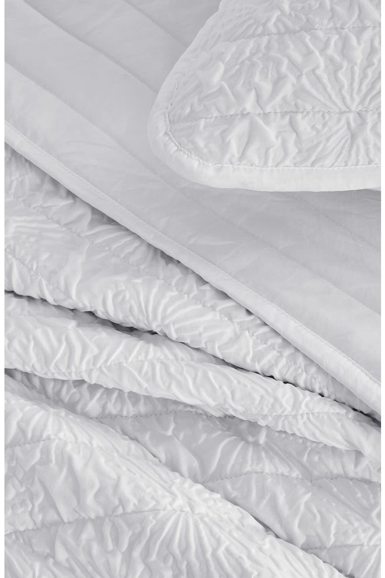 Floral Embossed Quilt Set, Alternate, color, WHITE