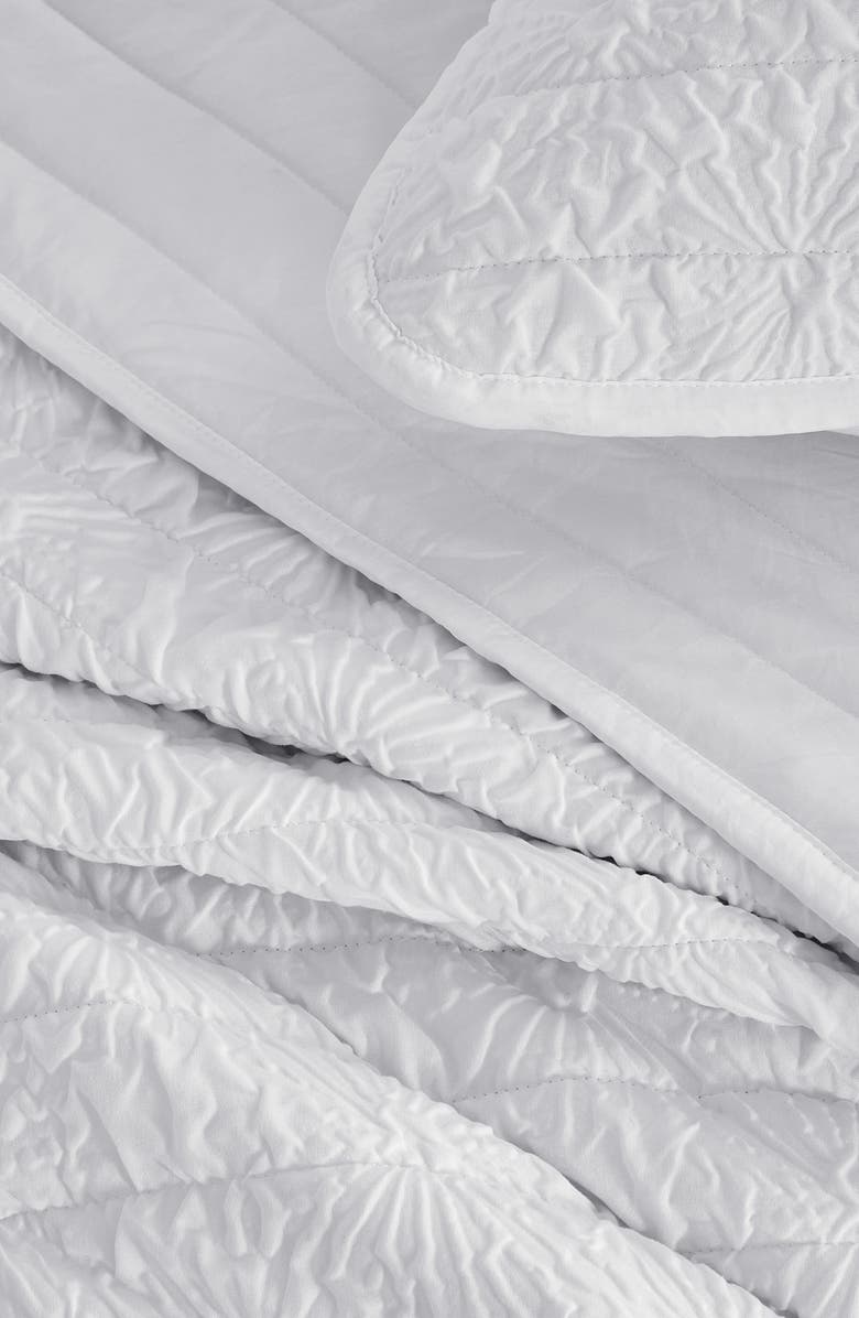 Woven & Weft Floral Embossed Quilt Set, Alternate, color, White